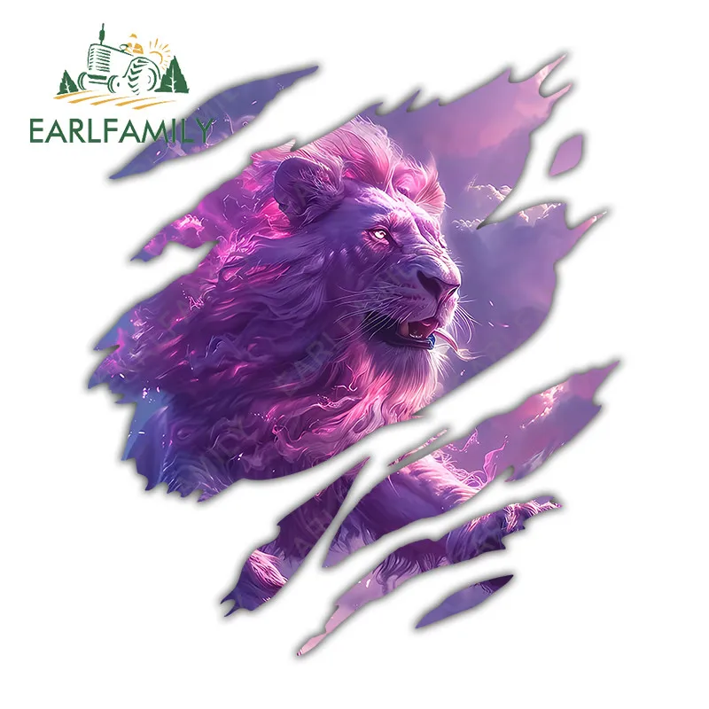 EARLFAMILY Lion Cartoon Tear Car Sticker Fashionable Aquaflask Laptop Car Wiper PVC Decal Artistic Waterproof Car Accessories