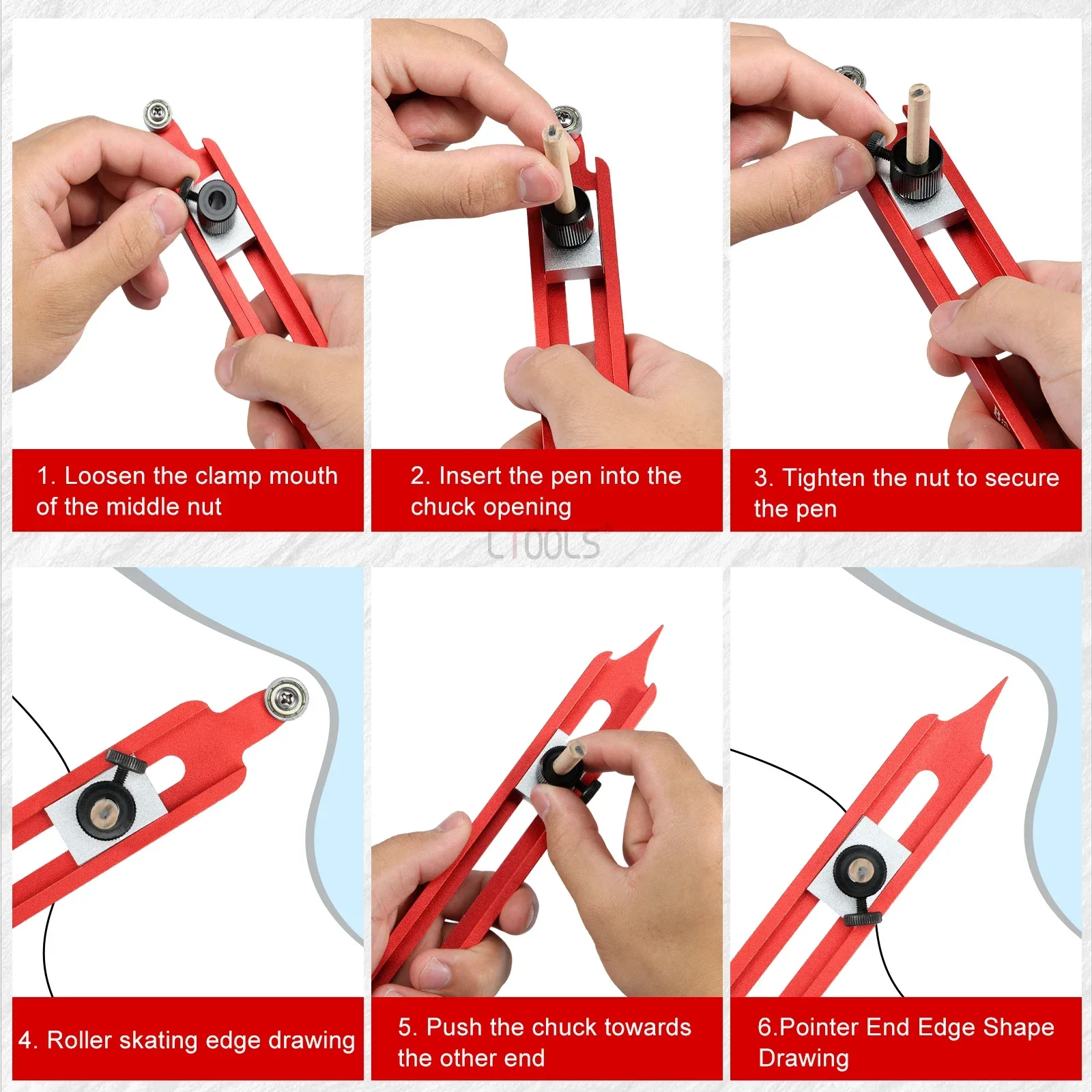 Nuovo profilo in metallo per tracciare righello calibro di contorno bloccaggio regolabile calibro di misurazione preciso duplicatore di profili strumento per la lavorazione del legno