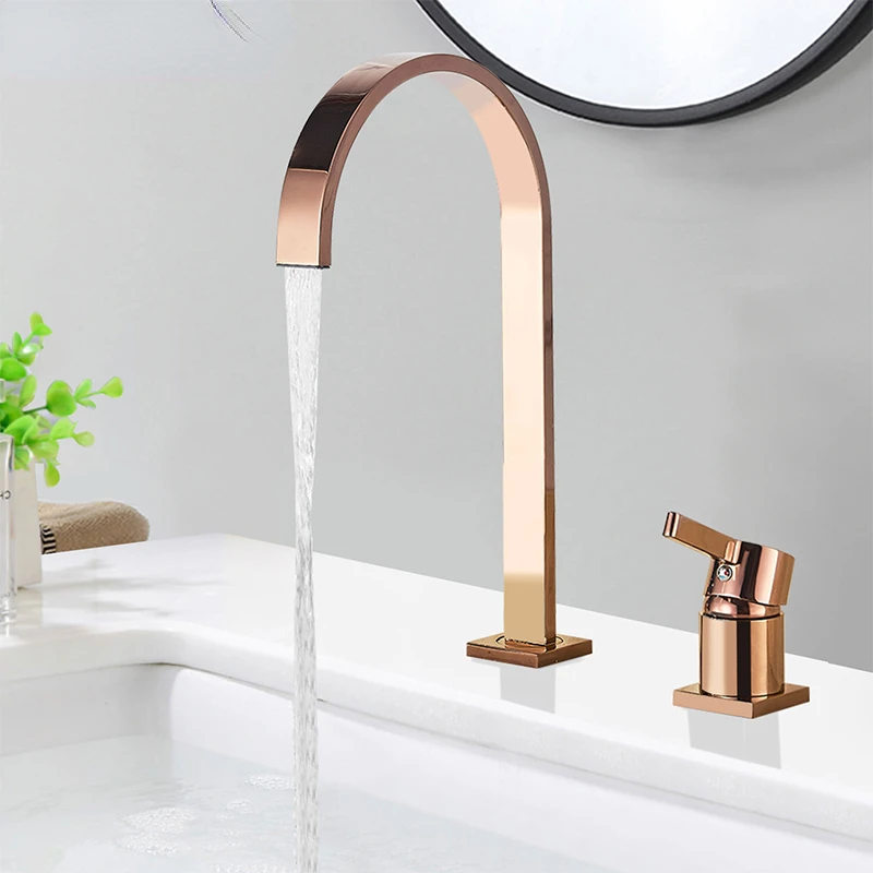 

Black Brushed Gold 360 Degree Rotate Spout Single Handle Hot Cold Mixer Crane Tap Waterfall Basin Wash Tap Bathroom Basin Faucet