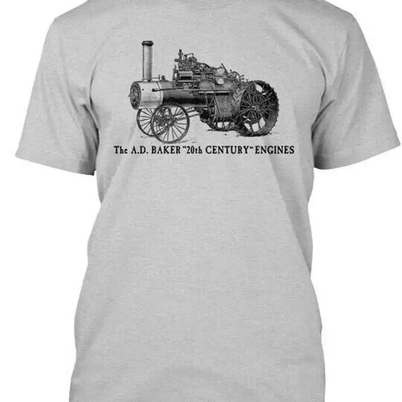 Ad Baker Steam Traction Engine Farm T Shirt Made in USA Size S to 5XL