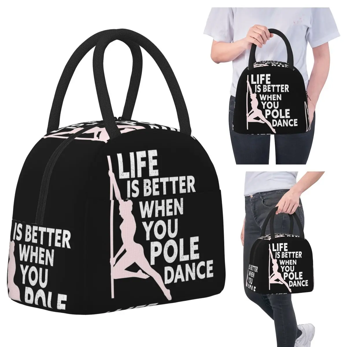 

Жизнь лучше, когда ты танец на пилоне, фитнес, танец на пилоне, изолированная сумка для обеда, холодильник, термосумка для еды, герметичные коробки для завтрака