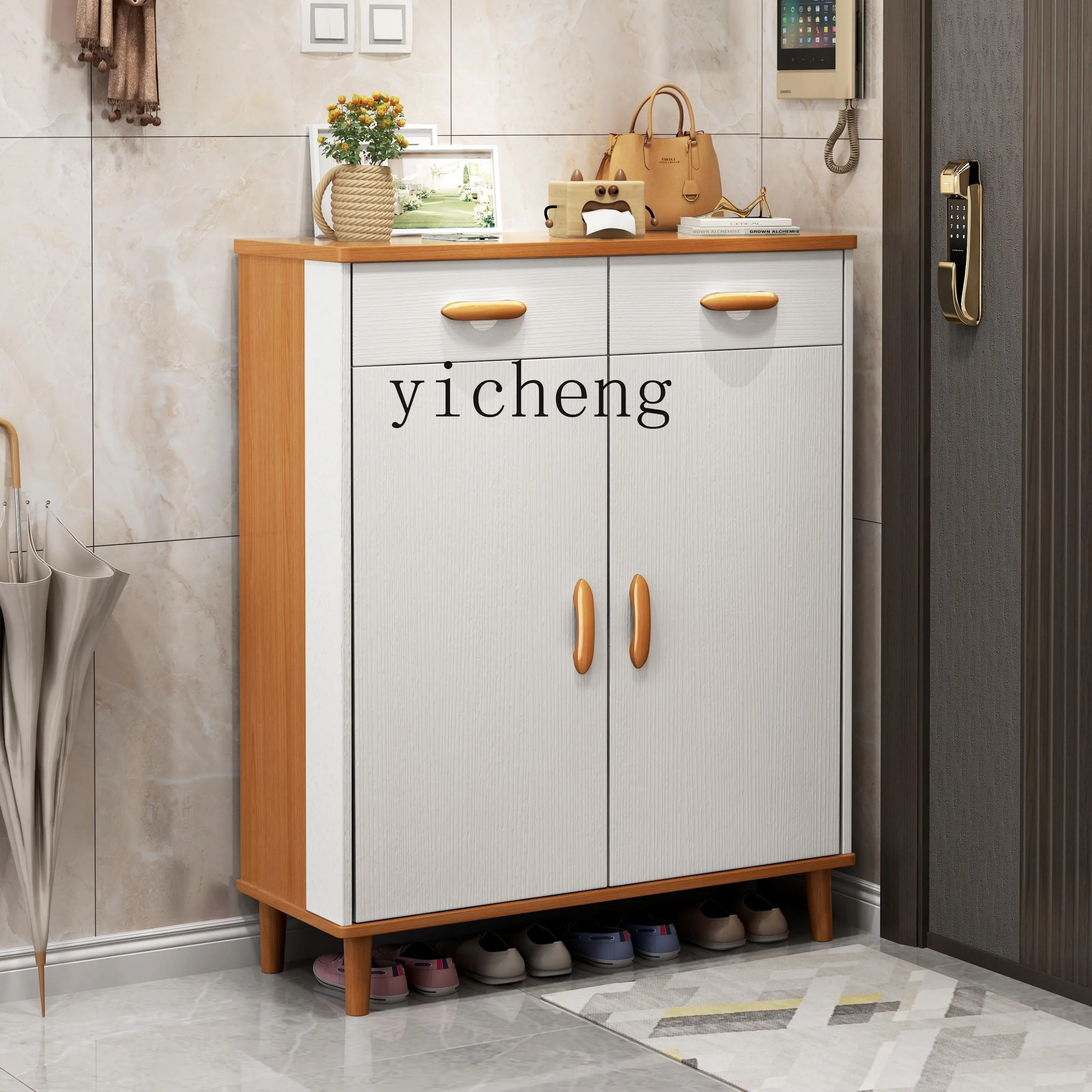 

LSL shoe cabinet outer corridor storage porch cabinet solid wood legs large capacity