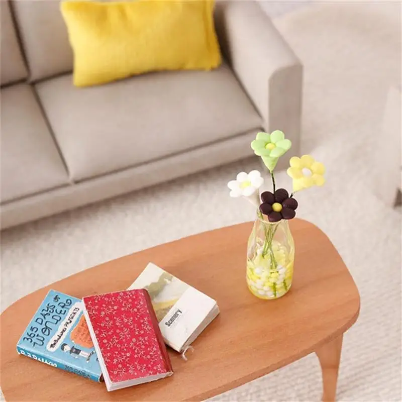 Miniatur Rumah Boneka Lucu Model Meja Kopi Kayu Ceri Ornamen Furnitur Mini Mainan Bermain Peran Anak-anak Hadiah Aksesori DIY