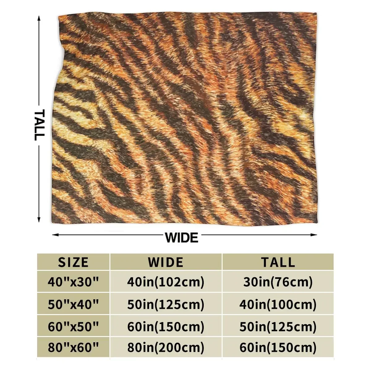 Bengal Tiger Fur Wildlife Print Pattern Blanket Soft Warm Flannel Throw Blanket Bedspread for Bed Living room Picnic Travel Home