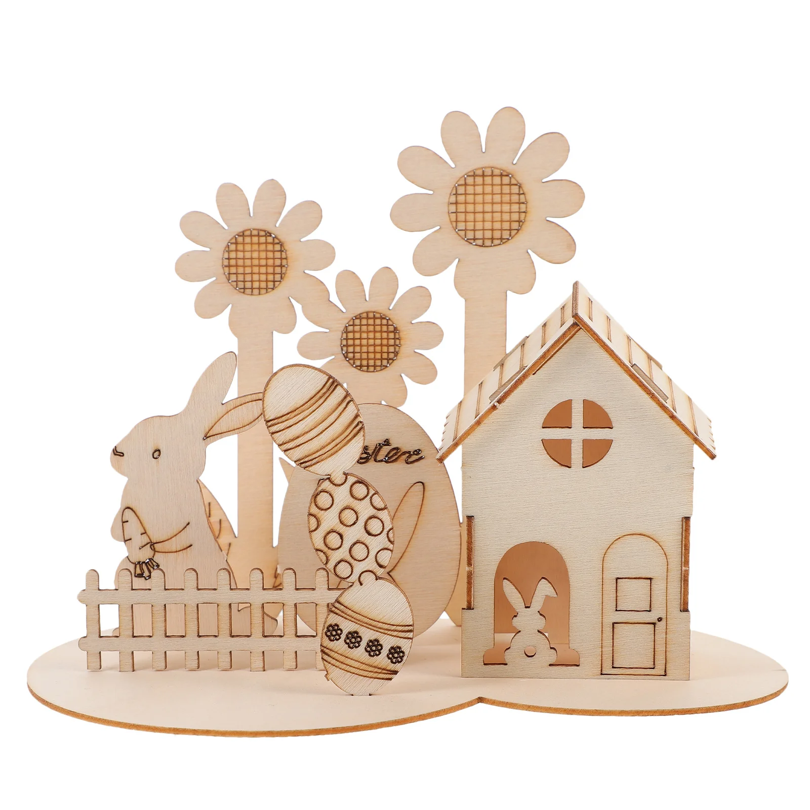 1Set Easter Egg Decoration 3D Wood Puzzle DIY Assembly Kids Learning Activity Educational Game for Children Toddlers