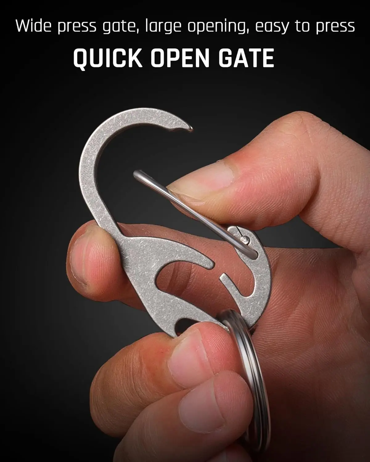 Titanium Carabiner Keychain Clip, Heavy Duty Key Chain Bottle Opener,Anti-Lost Key Ring Holder