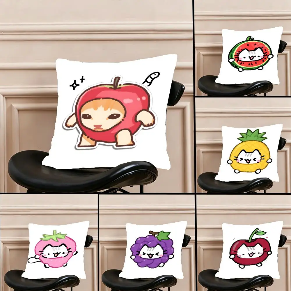 Art Animal Kawaii Cats Cartoon Cushion Cover Warm coral fleece Cute kawaii plush Kawaii mascot throw
