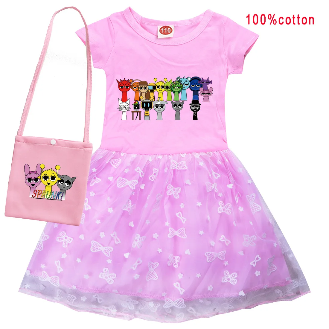 

Sprunki Incredibox Baby Girl's Summer Lace Dress Casual Children's Clothing Princess Vestidos for Wedding Party Kids Clothes