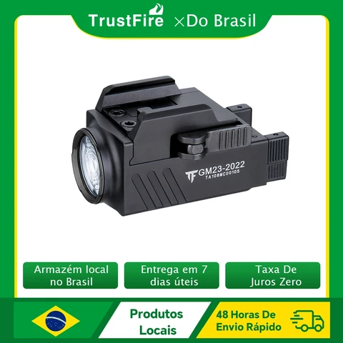 Trustfire gm23 lanterna tática led mini pistola luzes 800 lumens usb recarregável pistola de liberação rápida 1913/gl ferroviário
