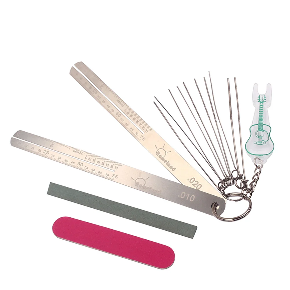 

Luthier Tool Set Guitar Bridge Pin Puller Nut Slotting File Steel Measure Plate Shims Guitar Basic Repair Kit Luthier Tools