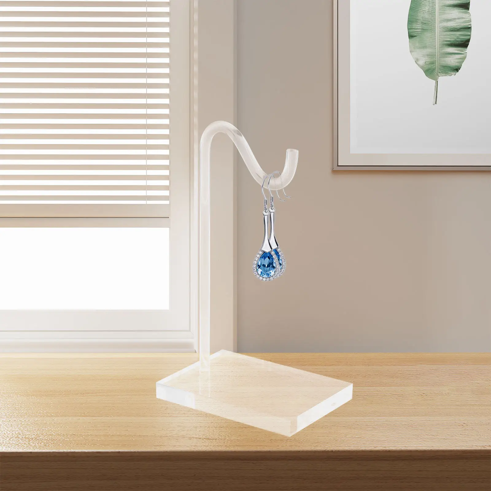 

Набор из 2 акриловых подставок для украшений: компактный настольный органайзер для серег и ожерелий, подставка для демонстрации на туалетном столике