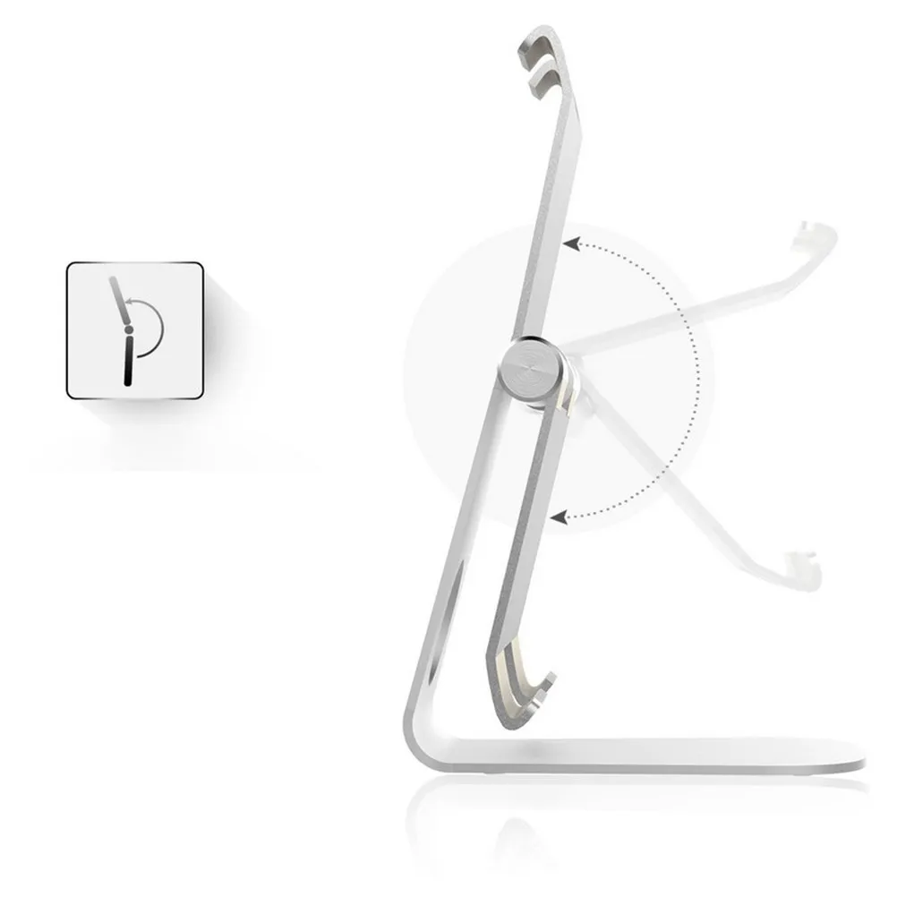 Multi-Angle Aluminum Tablet Stand with Ultra-Stable Sticky Suction Mount Desktop Holder for Tablets Phones E-Readers Charging