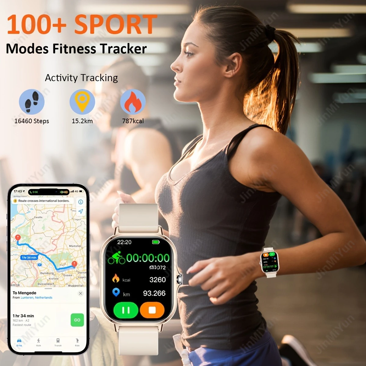 Stylish Fullscreen Touch Smartwatch Suita NotificationsCustomizable Watch FacesWith AnSmartphonesPerfect As A Holiday Gift