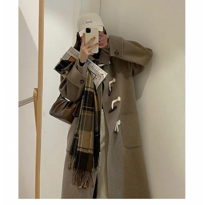 New Casual Loose All-match Dwoolen Coat Thickened Warm Jacket