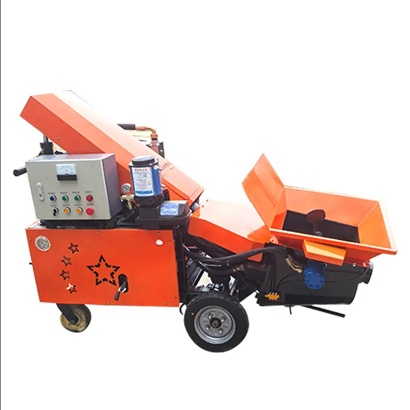 Large aggregate mortar ground feed pump 15m small concrete conveyor integrated machine secondary structure pouring diesel