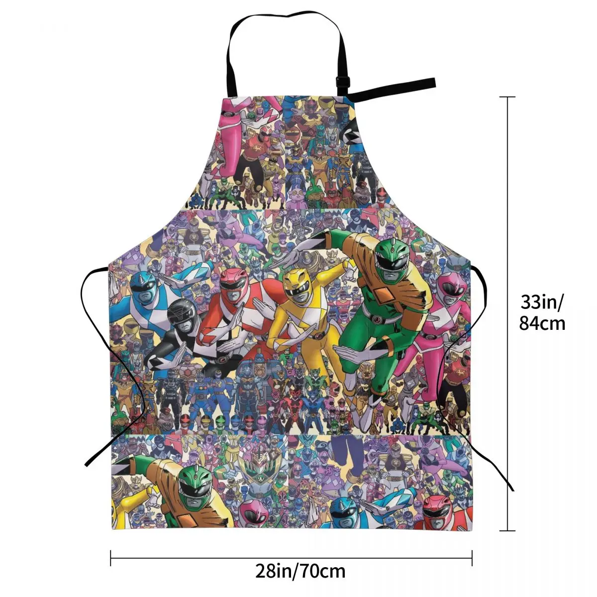 Mighty Morphin Power Ranger Apron Chef Cooking Baking Tablier Sleeveless Bib Kitchen Cleaning Pinafore for Women Men Painting