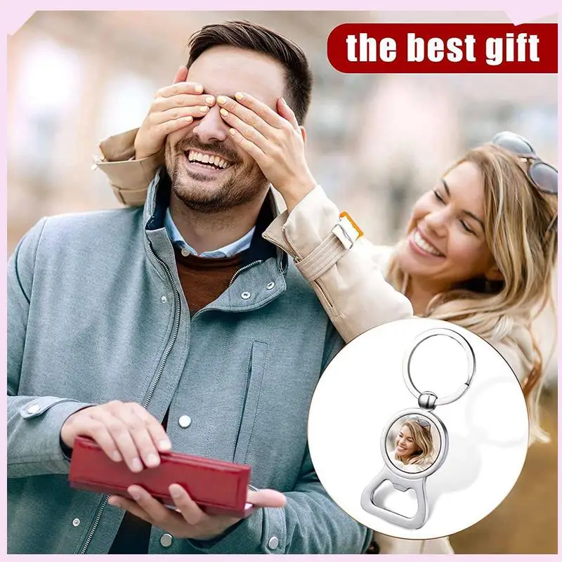 B24B 40 Pcs Sublimation Blank Keychains Sublimation Metal Bottle Opener Blank Key Ring Aluminum Heat Transfer Keychain