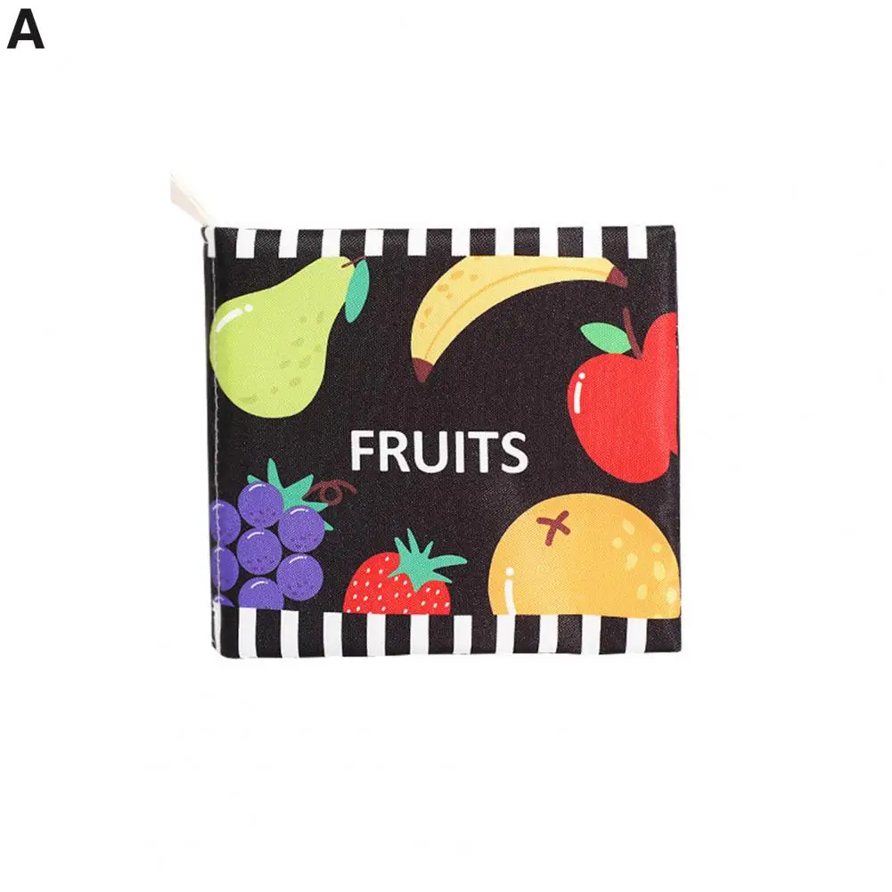 Crinkled Paper Book Colorful Cartoon Fruits Pattern Book Brain-developing Educational Toy for Babies Baby Shower Gift Baby Cloth