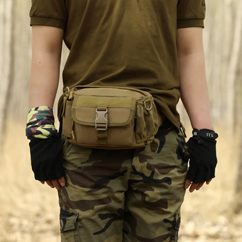 Men Waist Fanny Pack Shoulder Cross body Chest Bag Travel Hiking Climb Water Bottle Military Nylon Messenger Hip Bum Belt Bags