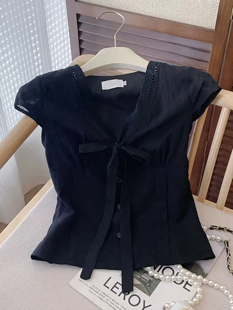 

Original Design Slimming irt Vintage Elegance Waist-Cinching Summer New Sle Women's Busin Casual Polyester ort Sve