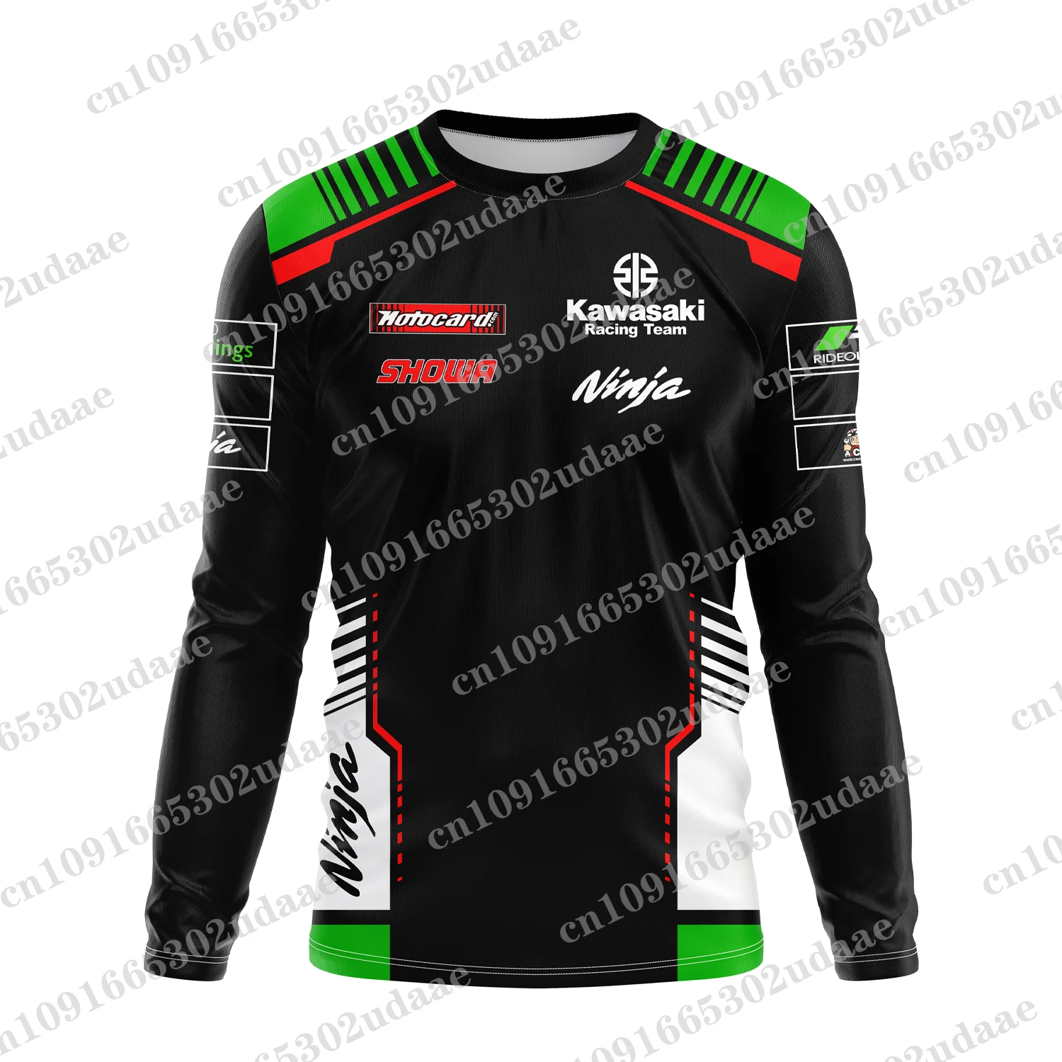 Camiseta de manga comprida respirável e seca, adequado para trabalhadores de impressão 3D, Kawasaki Motorcycle Racing Team, Novo, 2024