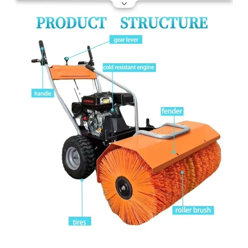 800-1300 MM Working Width Hand Push Snow Sweeper 13HP Multi-function Snow Thrower Hot Sale