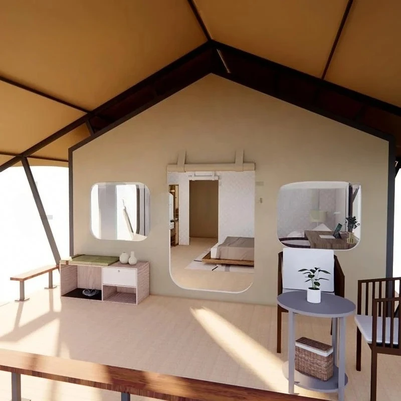 خيمة فاخرة للتخييم في السفاري في الهواء الطلق لودج الصحراء مخصصة المستوى 4 خيمة فاخرة مطلوبة في عطلة الإقامة الفاخرة #5