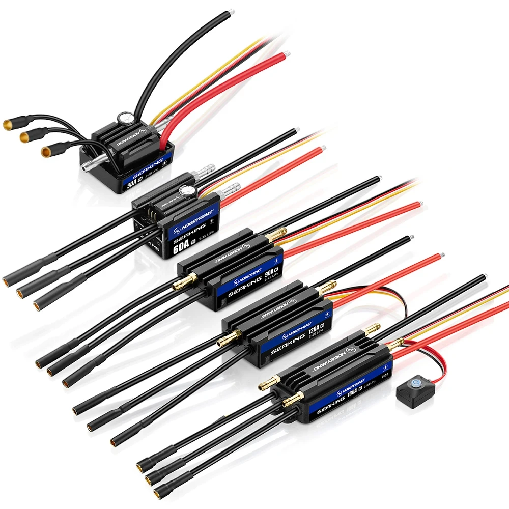 

Hobbywing Seaking Brushless V4 ESC Waterproof 160/120A/90A/60A/30A with Built-in BEC for RC Boat Models