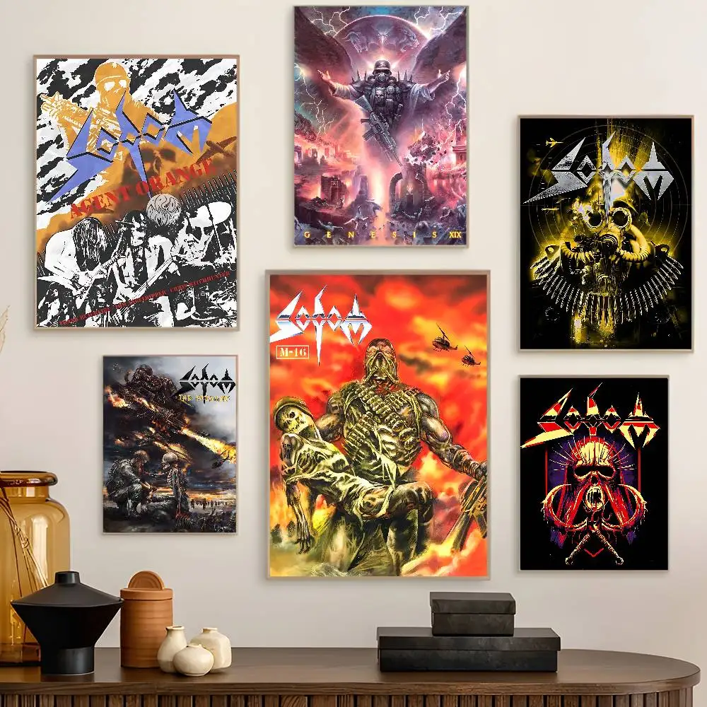 Sodoms Germany Thrash Metal Band Whitepaper Poster Waterproof Paper Sticker Coffee House Bar Aesthetic Art Wall Painting