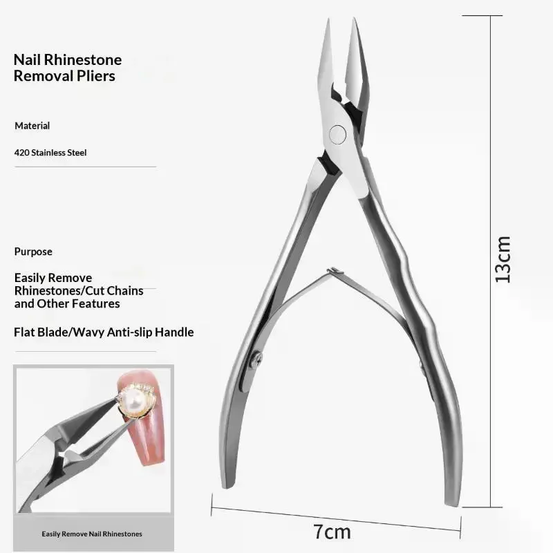 Coupe-ongles à lame droite, coupe-ongles épais incarnés, dissolvant de strass, outils de manucure, 1 pièce