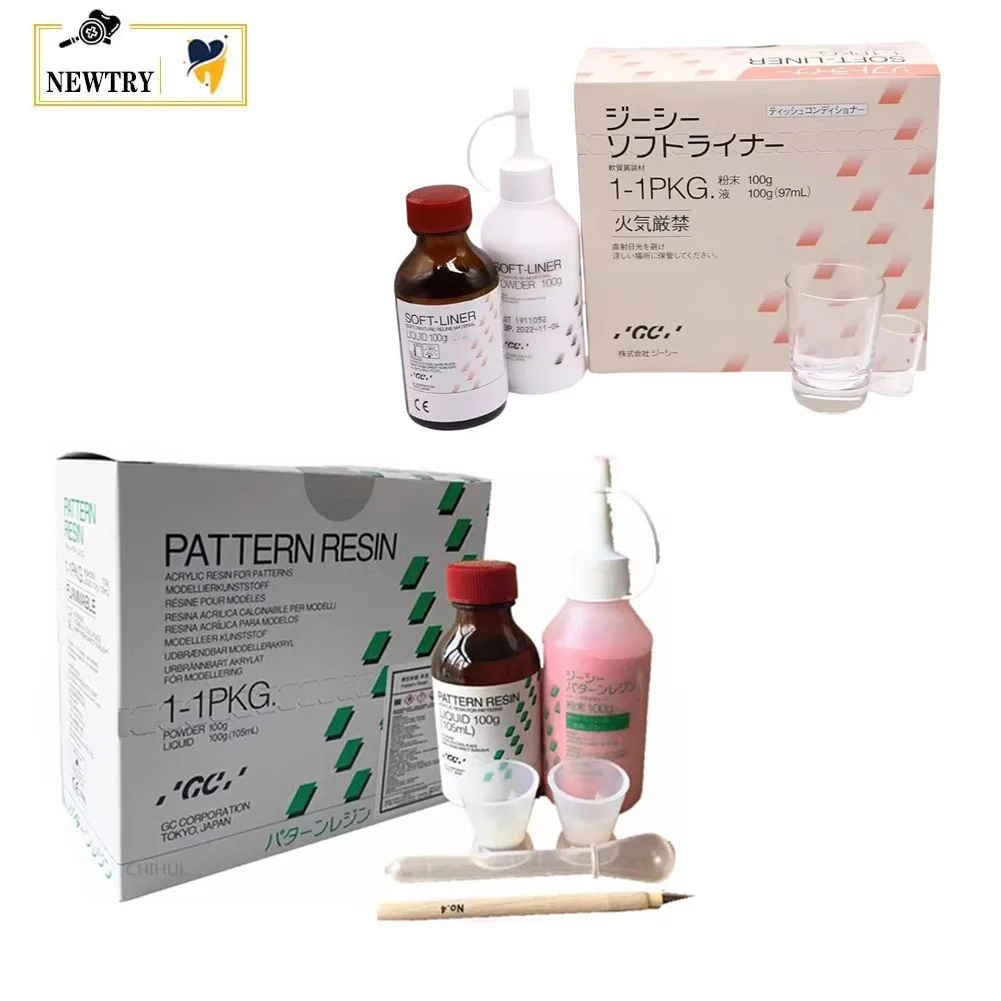 FUJI GC Dental Acrylic Pattern Resin Original Self Curing Soft Liner Denture Reline Material Set GC Tissue Conditioner Powder