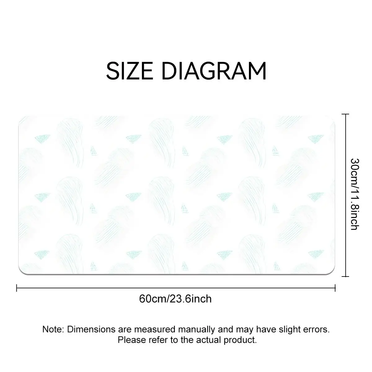Minimalist Ice Blue Line Geometric Mouse Pad, Modern Abstract Non-Slip Rubber Desk Mat, HD Print Smooth Control Keyboard Pad