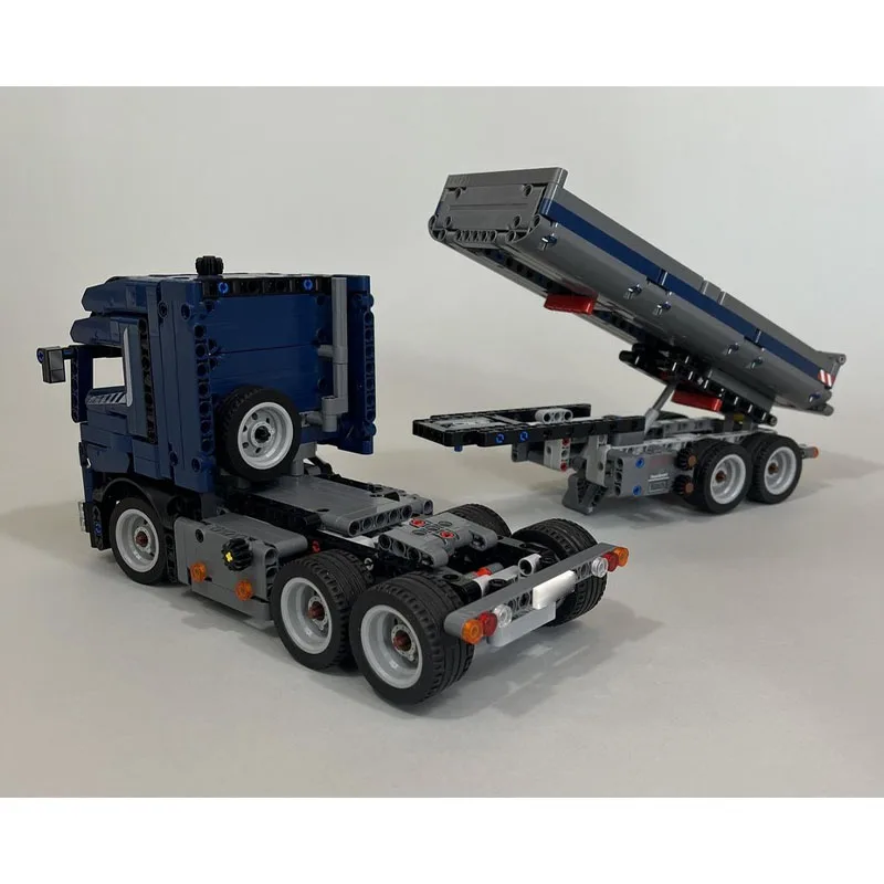 

MOC-214597 Classic New Flat-Nose Dump Truck Building Block Model, 776 Parts, Boys' Children's Birthday and Christmas Toy Gift