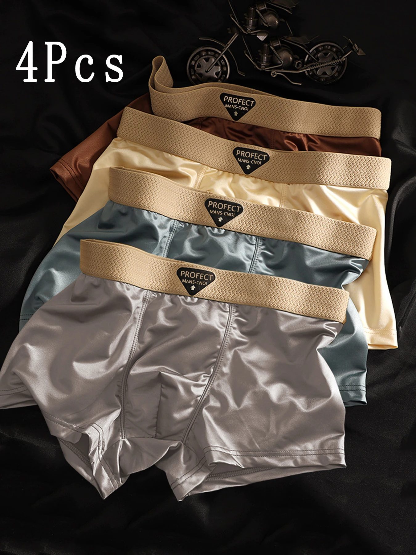 Multi Pack Underwear - 4 Pack Men's Silky Smooth Boxer