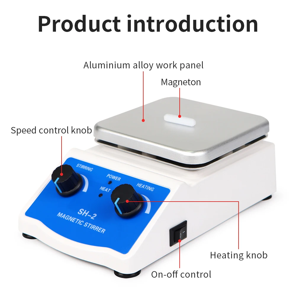 Heating Magnetic Stirrer Mixer 1000ml Mixing Machine Adjustable Laboratory Hot Plate Magnetic Stirrator Liquid Magnetic Mixer