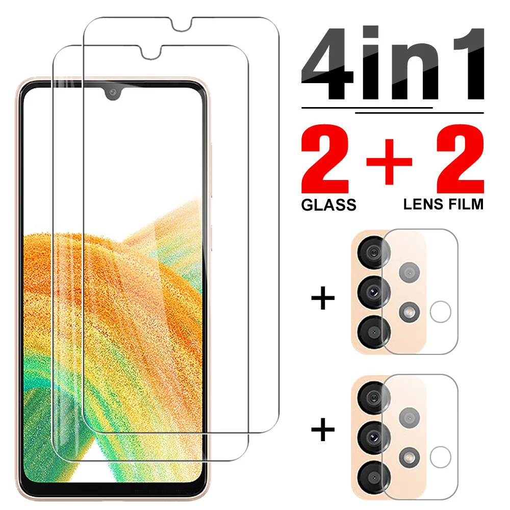 4in1 Tempered Case Case For Samsung Galaxy A33 5G Camera Protect Film For Samsung A53 A73 A23 A13 A03s A03 Core Screen Protecor