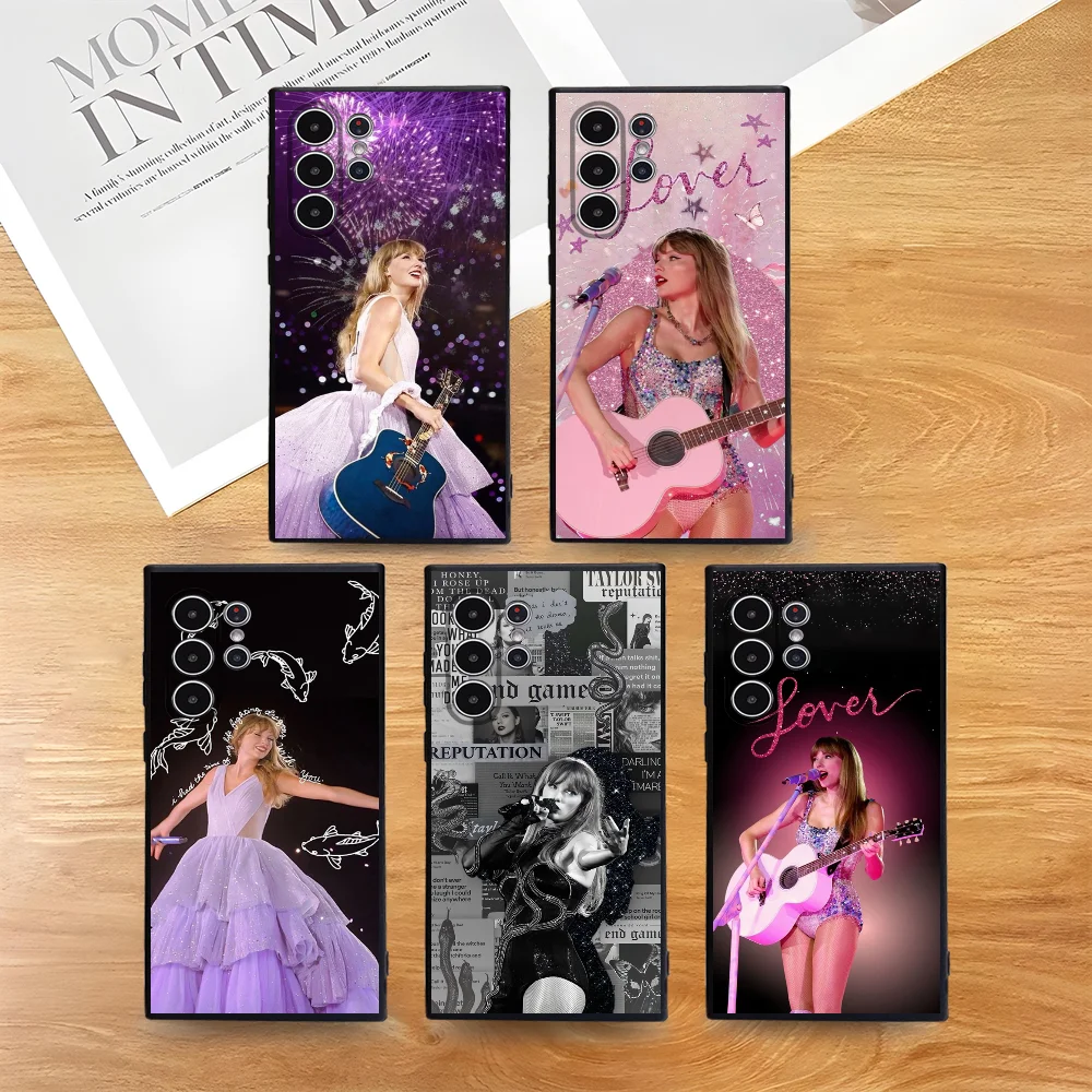 Funda de teléfono T-Taylors Swifts para Samsung serie S s21 s22 s23 s24 s25 FE Plus Ultra TPU funda suave para agradable a la piel