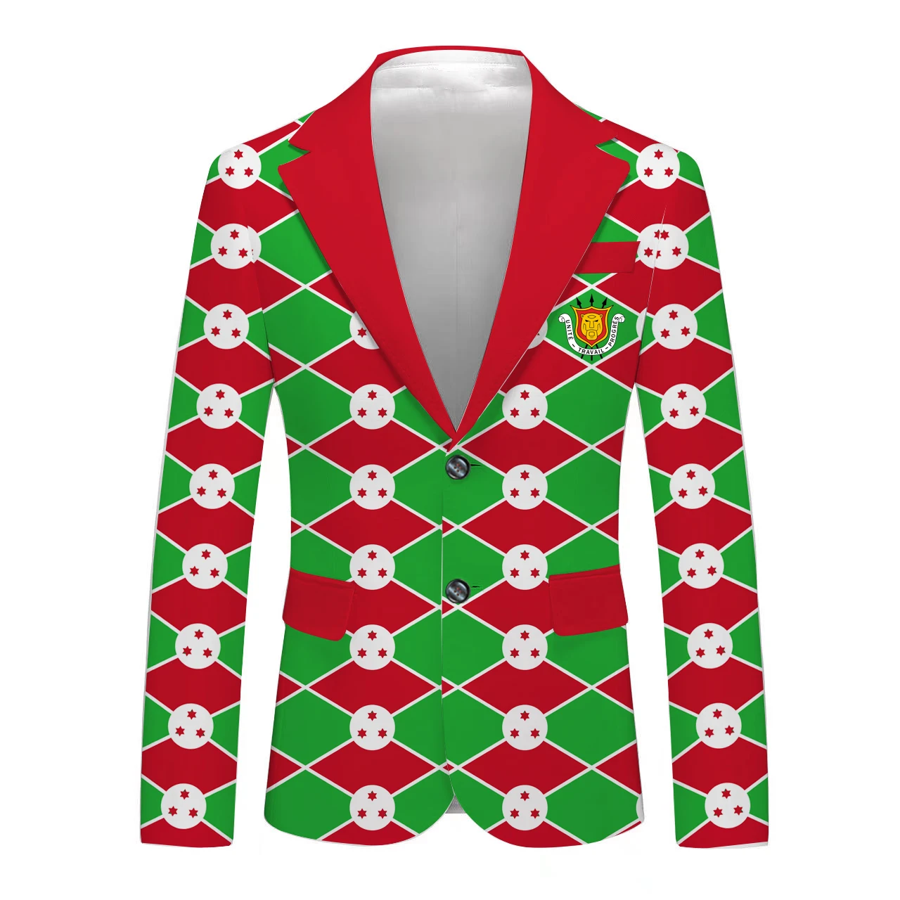 

Custom Print Men Casual Suits Set Burundi Country Flag design, welcome to customize your own design