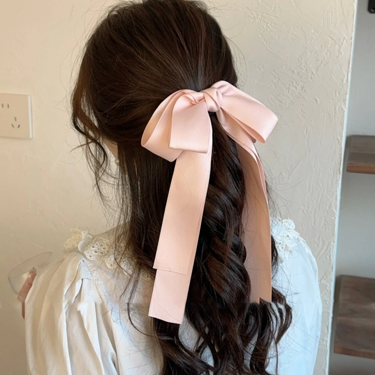 1 Stück Haarspange im Ballett-Stil mit Schleife und Schleifenband, elegante, süße und liebliche Damen-Haarschmuck im koreanischen Stil – Detail 4
