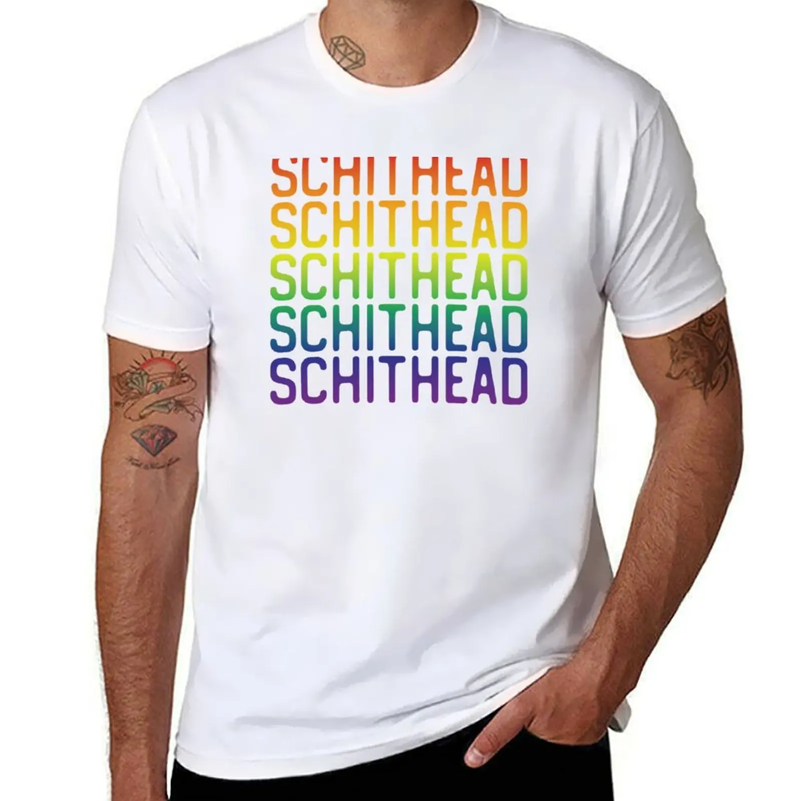 

Schithead Rainbow T-Shirt t shirt custom print black cotton t-shirt plain for man package T-Shirt
