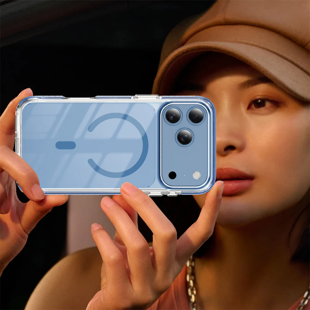 Luxuriöse Transparente Magsafe Magnetische Hülle für iPhone 18 Pro Max 17 16 15 14 13 12 Kabelloses Laden Candy-Rahmen Stoßfeste Abdeckung – Detail 9