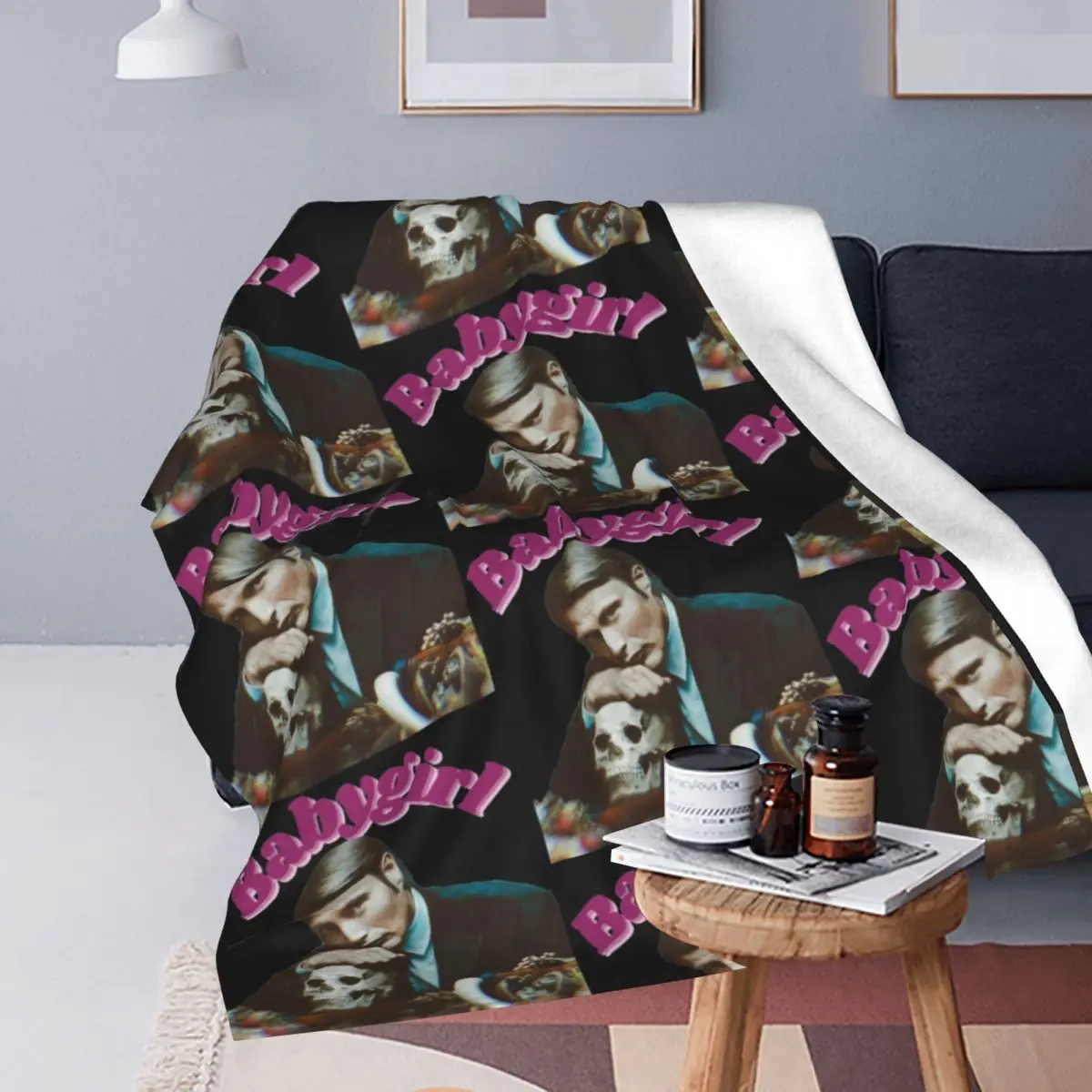 Hannibal Babygirl Mads Mikkelsen Blankets Velvet All Season Multi-function Thin Throw Blanket for Home Car Bedding Throws