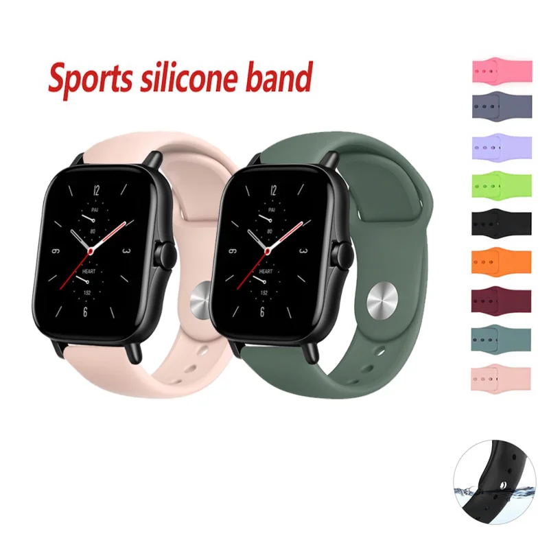 

Мягкий силиконовый ремешок 20 мм для Huami Amazfit GTS 2 2E 3 4 Mini GTR Mini Amazfit Neo