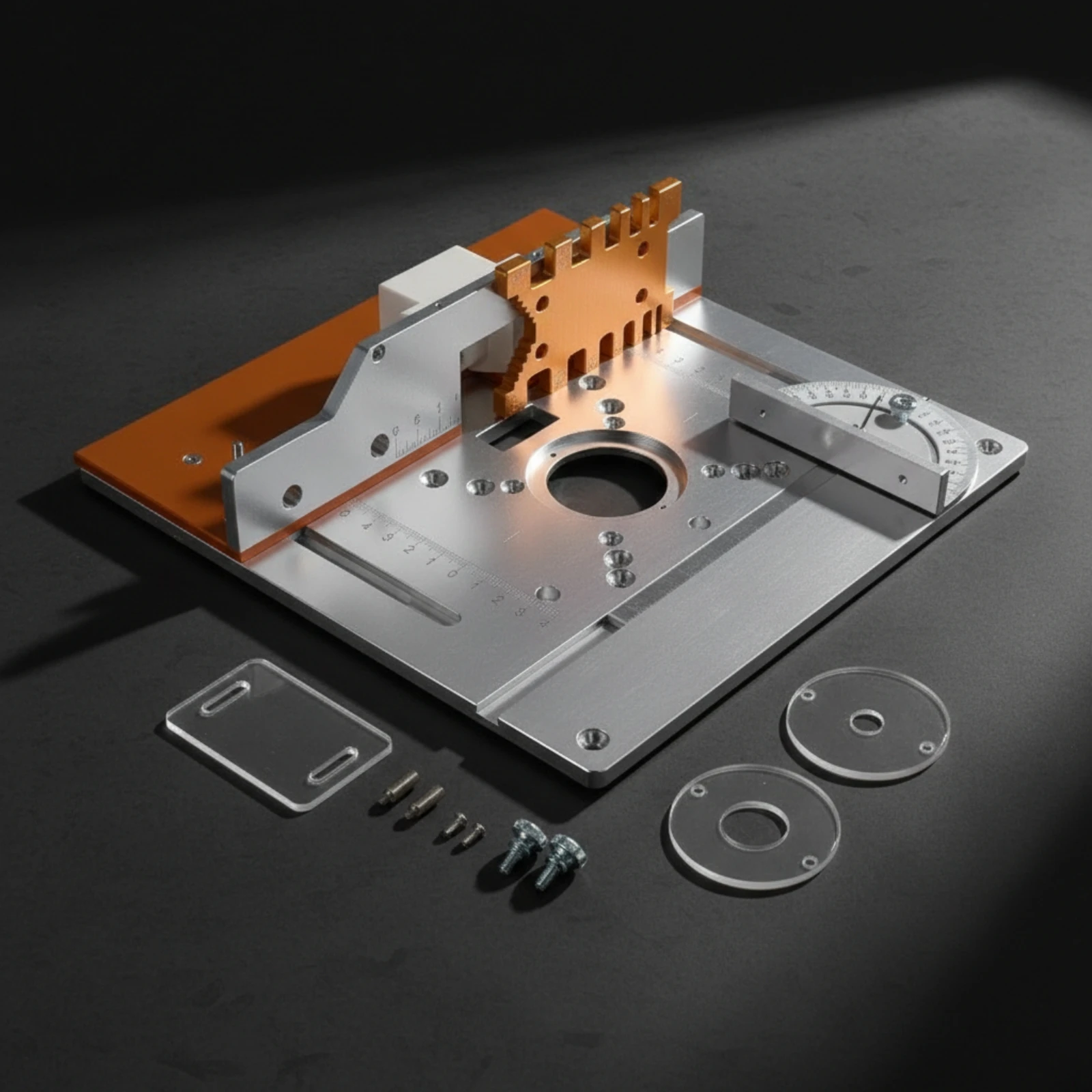 Router Table Insert Plate with Fence Long-Lasting Router Table Insert Plate Smooth Slim for Woodworkers, Woodworking, Workshop