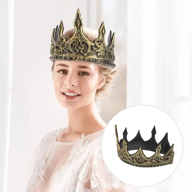 Vintage medieval king crown halloween costume props European and American cosplay party masquerade ball