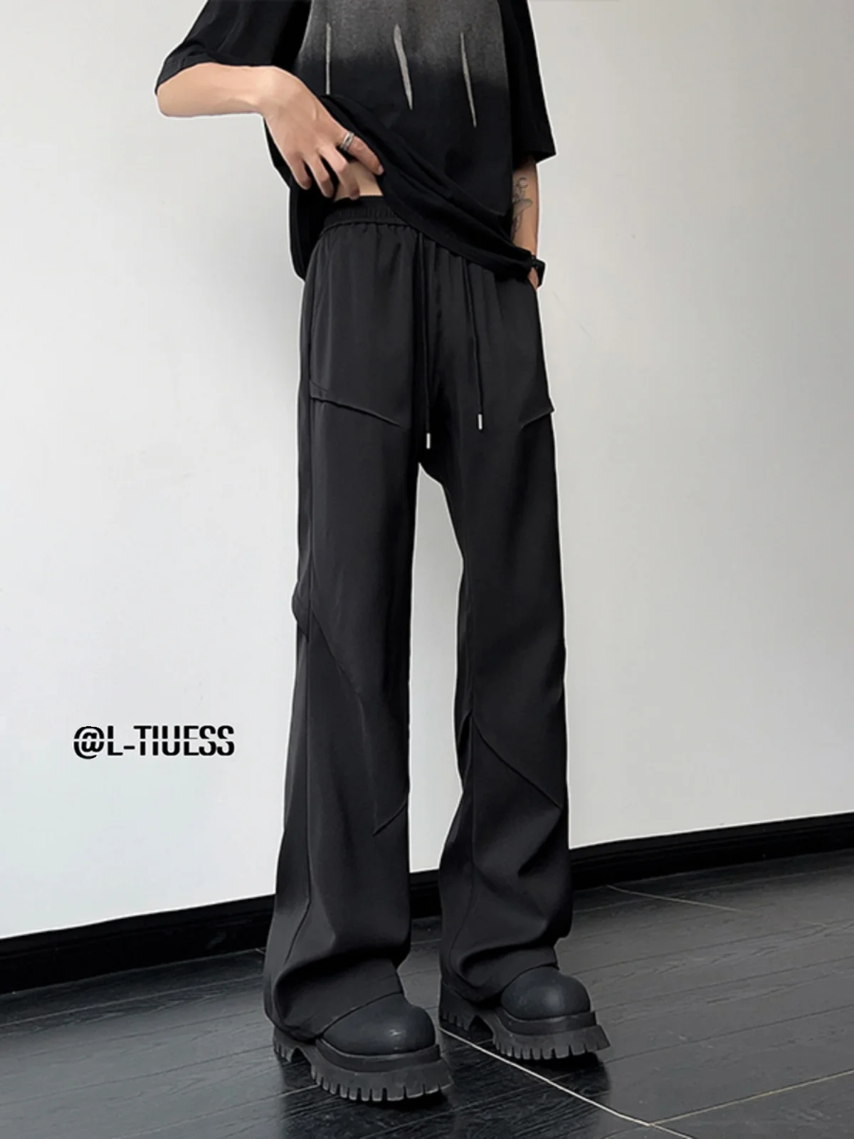 

Cleanfit Bla Folded Paratrooper Pants Men's Summer American High Street Ice Silk Qui Dry Casual Pants Drapey Loose Fit