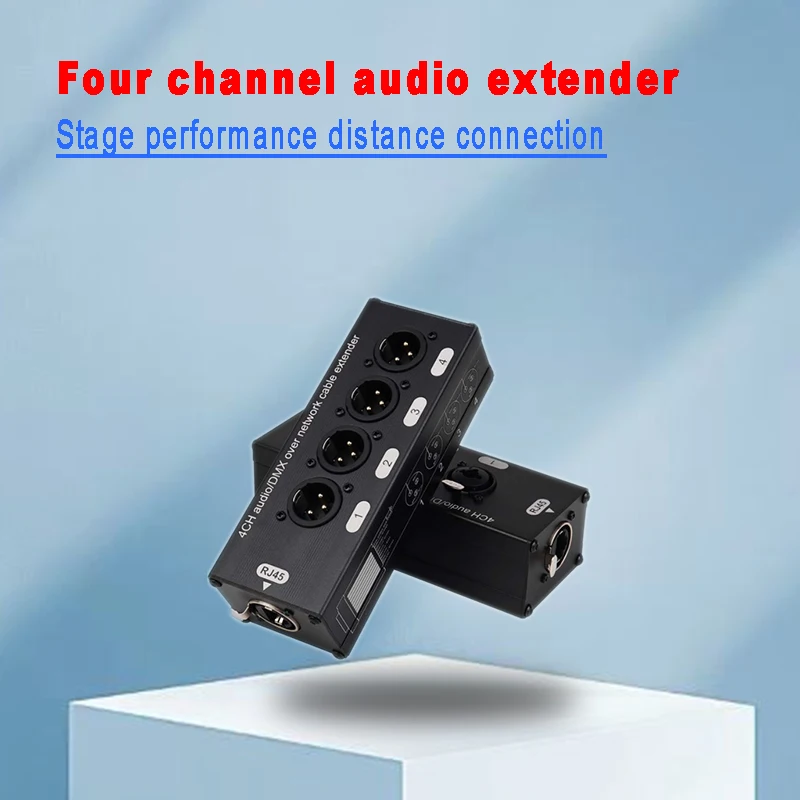 1 Pair 4 Channel XLR Audio multi-network cable expander Ethernet Extender XLR Extender Transceiver For Live Stage, Audio