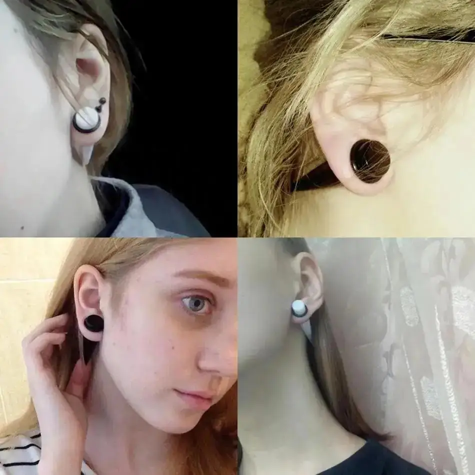 2 قطعة/الوحدة الاكريليك القرط تفتق اللحم نفق الأذن خواتم ثقب نقالة المتوسع تمتد المكونات مجوهرات للجسم 1.6 مللي متر-20 مللي متر