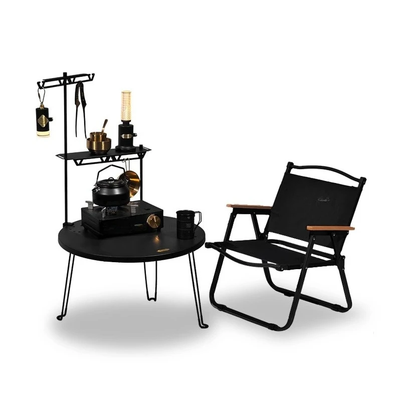 

American black gold enclosure making tea Camping table Warm roasting stove set
