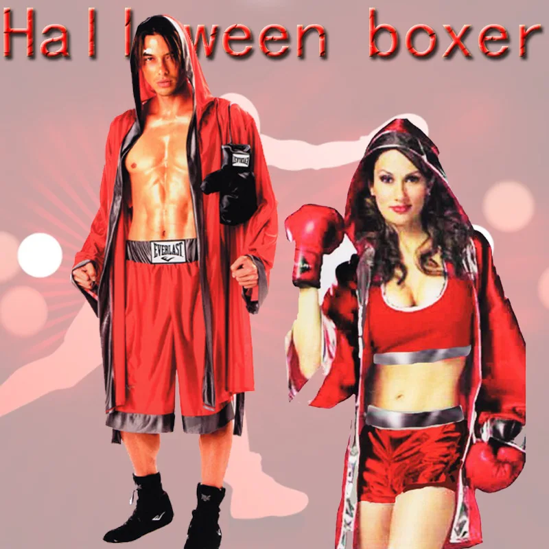 Unisex Cosplay Movie & tv Boxing Robe costumi coppia boxe Match Muay Thai uomo con cappuccio manica lunga mantello Robe uniforme Halloween